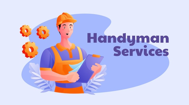 Vector handyman services and home repair