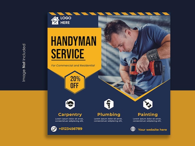 Handyman social media post design