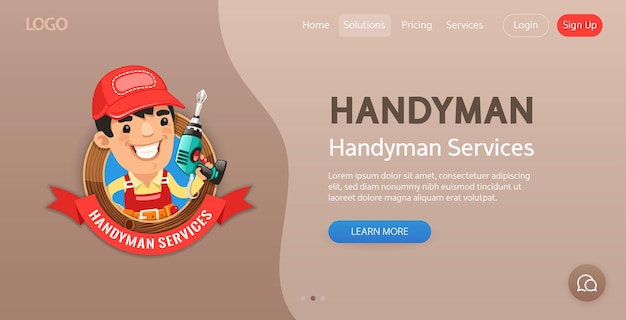 Vector handyman website template