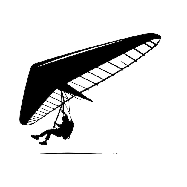 Hang Glider Skydiving Silhouette