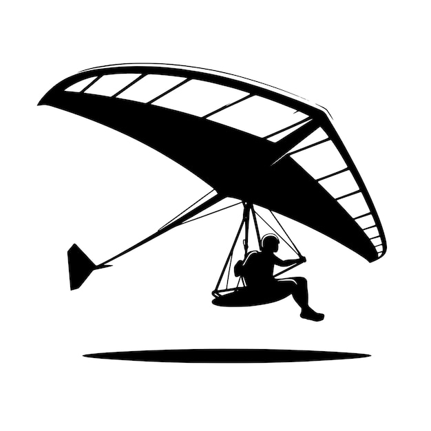 Hang Glider Skydiving Silhouette