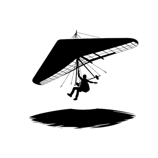 Hang Glider Skydiving Silhouette