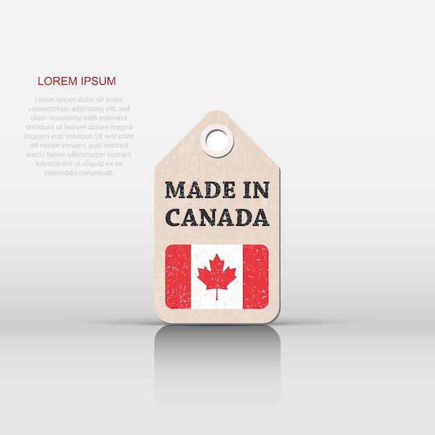 旗のベクトル図とカナダで作られたタグを掛ける