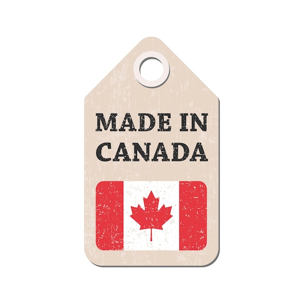 Hang tag made in Canada with flag Vector illustration