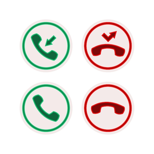 Hang Up and Answer Call Icon Vector Design Illustration with white Background