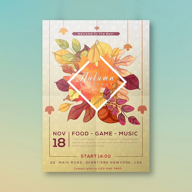 Hangende bladeren herfst Festival Poster