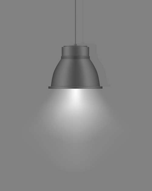 Hangende hanglamp. Moderne binnenverlichting. Metalen kroonluchter met lampenkap