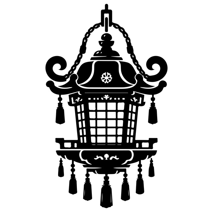 Vector hangende lantaarn silhouette vector