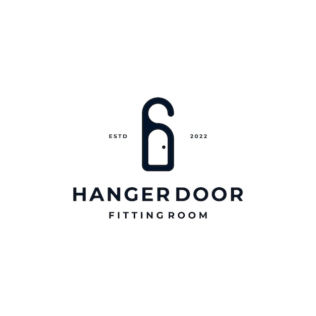 Hanger Clothes with Door House Home Logo Design Inspiration