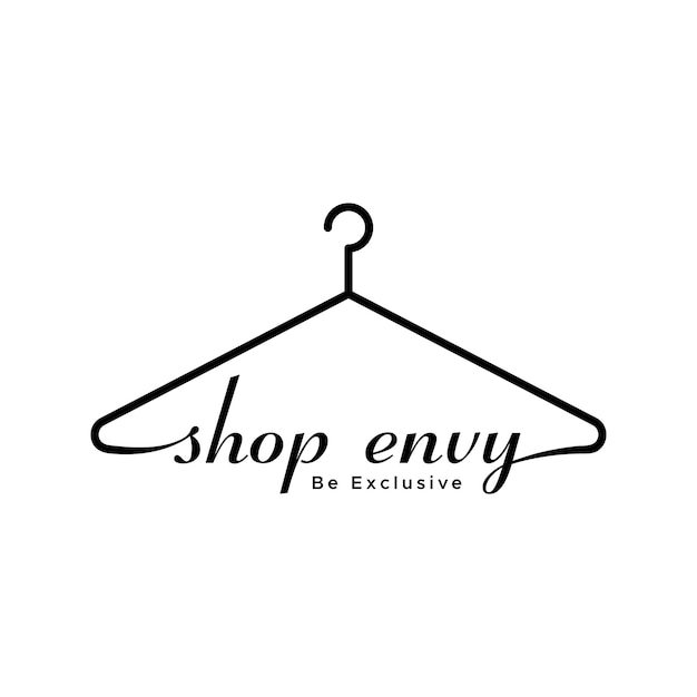 Hanger line fashion shop logo design template