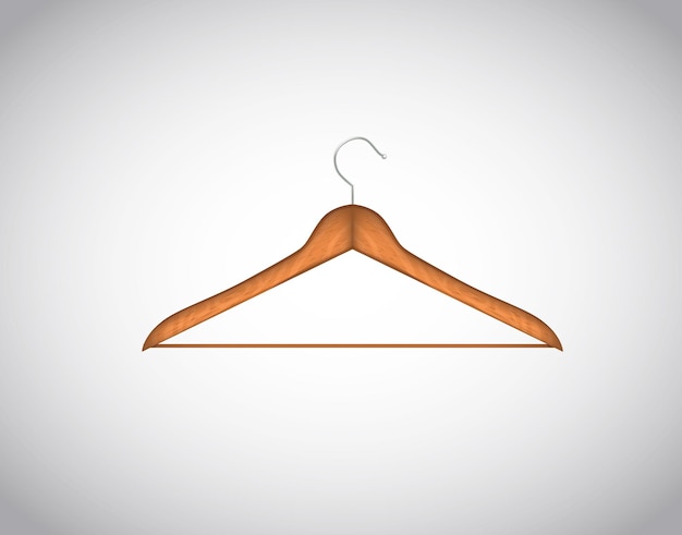 Hanger Wood coat hanger vector isolated on background