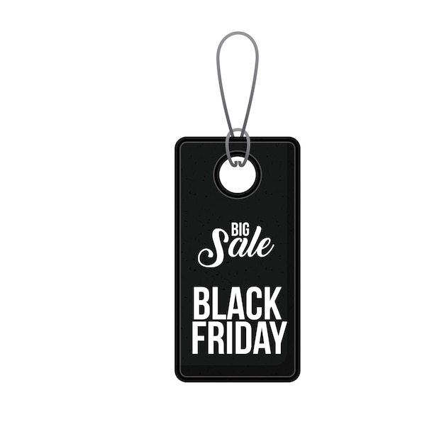 Hanging black tag icon. black friday price offer discount and market design. isolated design. vector