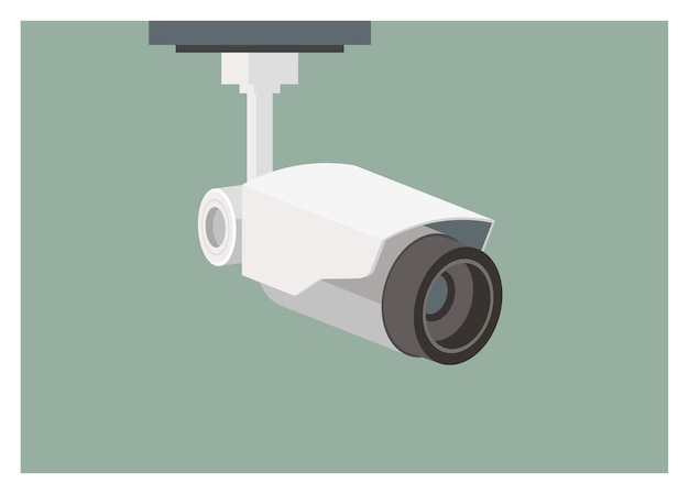 Висящая CCTV простая плоская иллюстрация