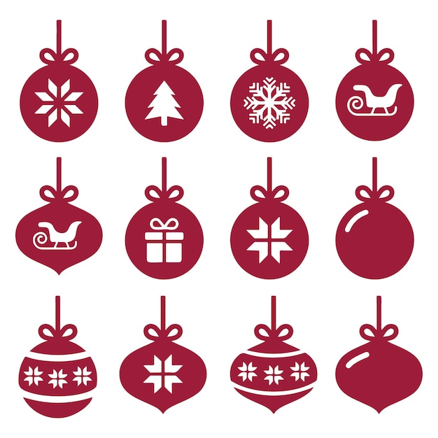 Hanging Christmas Ball Vector And Decoration Pack