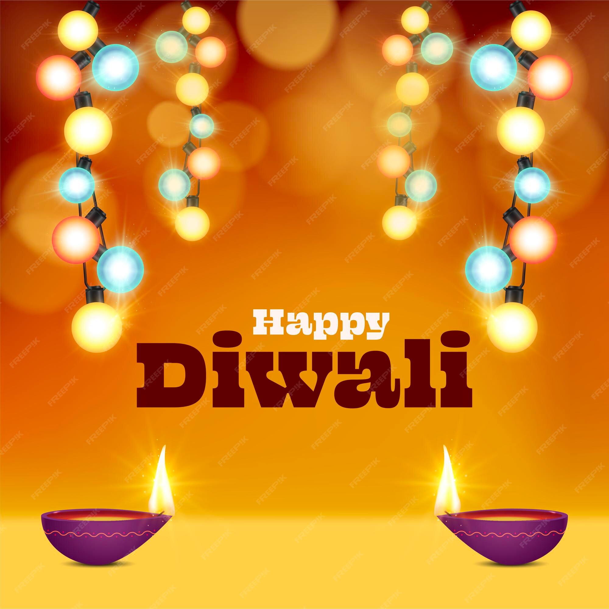 Premium Vector | Hanging diwali electric led lights banner background -  vector illustration