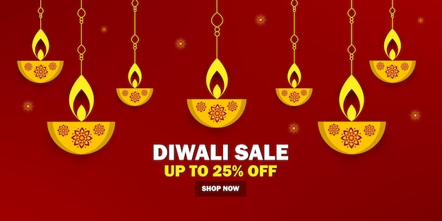 Hanging diwali sale banner design