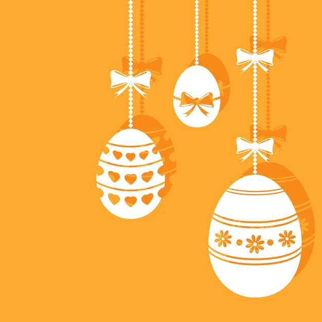 Hanging easter eggs background