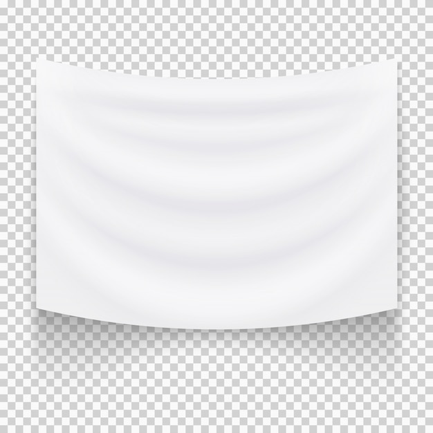 Vector hanging empty white textile banner