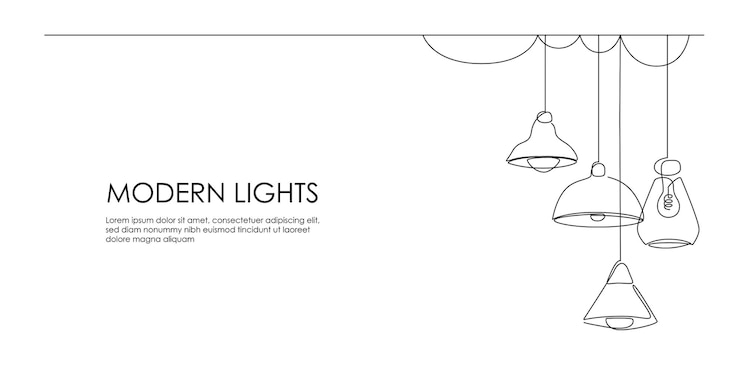 Vector hanging loft lamps and stylish lampshades