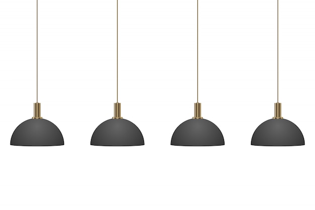 Вектор Висячие современные лампы дизайн иллюстрация на белом фоне
