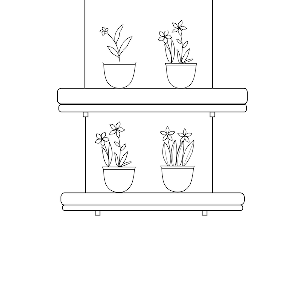 鉢の中に植物をぶら下げ