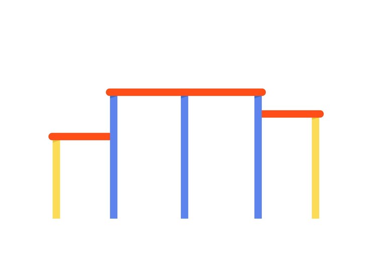 Vector hanging poles kids playground illustration