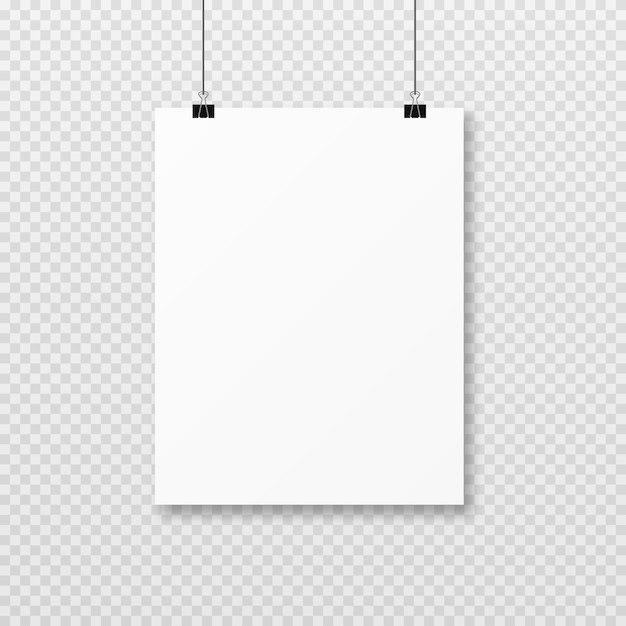 Premium Vector | Hanging poster vector mockup png poster for advertising  blank template white blank poster png