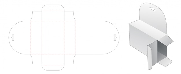ハンギング小売パッケージボックスダイカットテンプレート