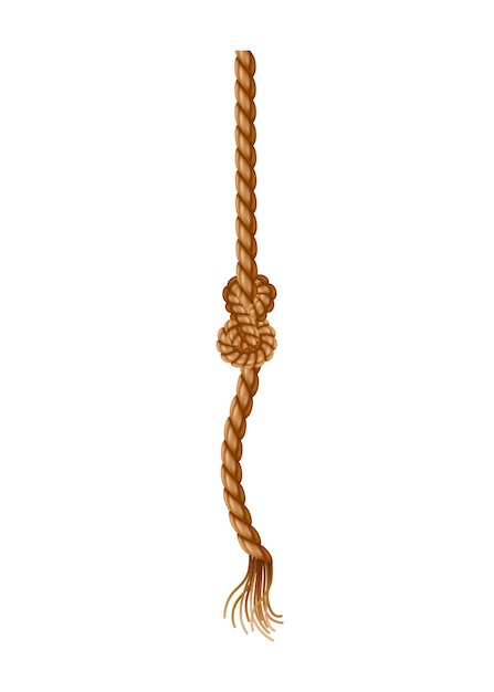 hanging rope with tassel and node knitted nautical thread or marine vertical fiber textile tassel