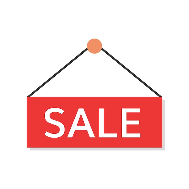 Vector hanging sale sign icon vector illsutration