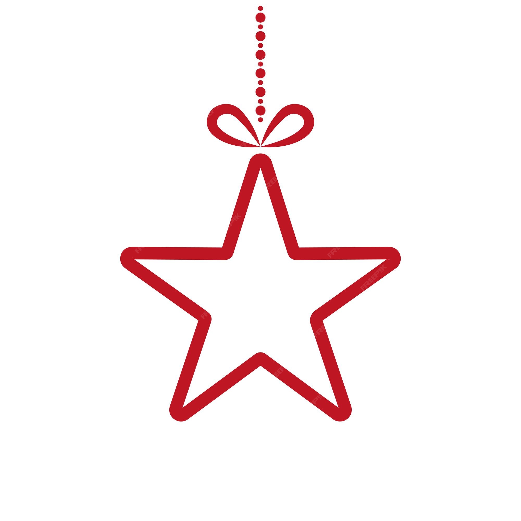 Premium Vector | Hanging star with bow christmas decorations red ...