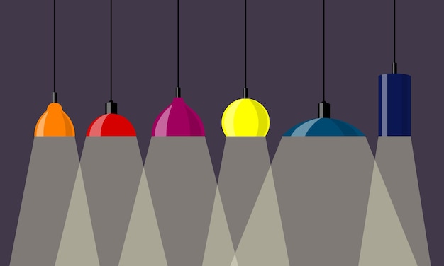 Hanglampen instellen Kroonluchters lampen bollen elementen van modern interieur Vector illustratie geïsoleerd