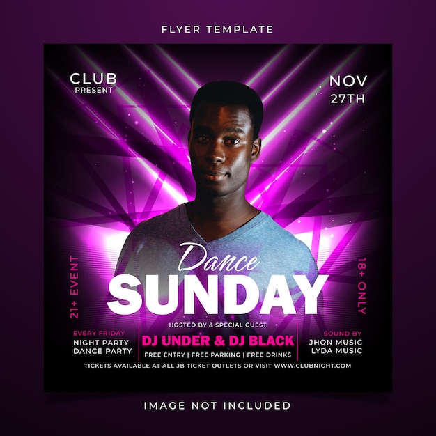 Vector hangover sunday party flyer template