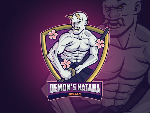 Hannya Demon Esports logo-ontwerp voor je squadron