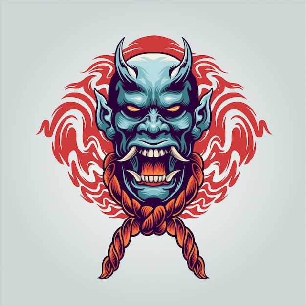 Hannya head illustration