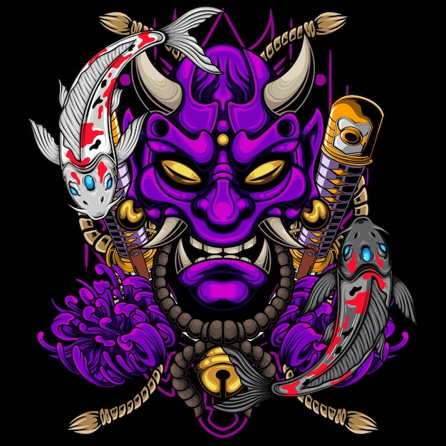 Hannya masker illustratie met premium kwaliteit voorraad vector