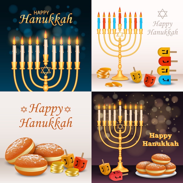 Set di banner di hanukkah