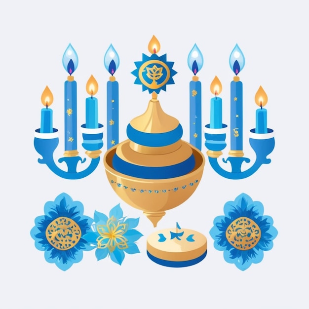 Hanukkah cartoon vector background