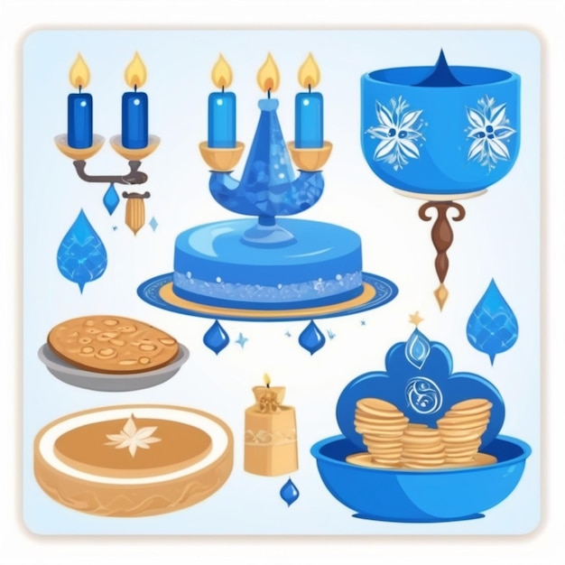 Hanukkah cartoon vector background