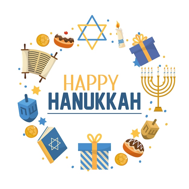 hanukkah celebration with david star and book