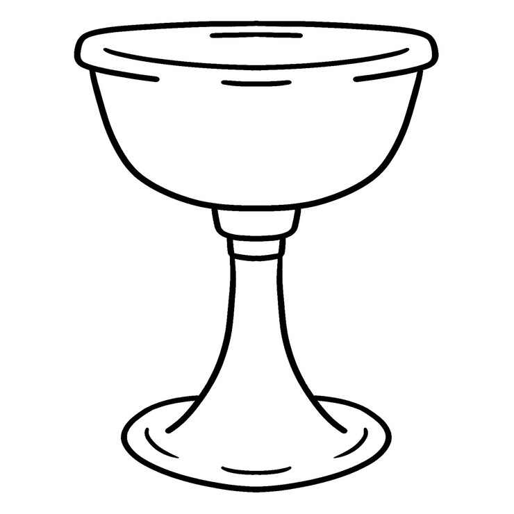 Vector hanukkah chalice isolated coloring page for kids