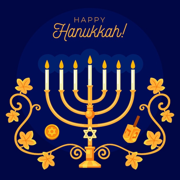 Vector hanukkah concept in flat design