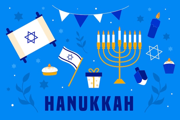 Concetto di hanukkah in design piatto