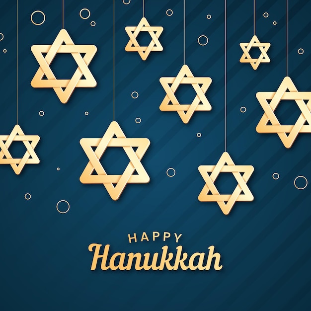 Vector hanukkah concept in paper style