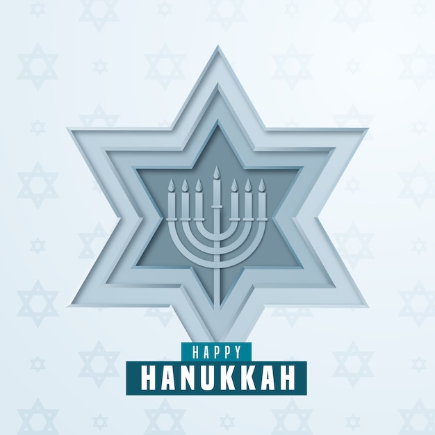 Hanukkah concept in paper style