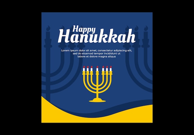 Progettazione di banner pubblicitari sui social media per eventi hanukkah