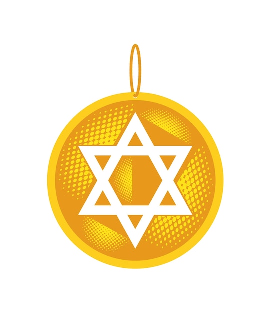 Hanukkah jewish star isolated illustration