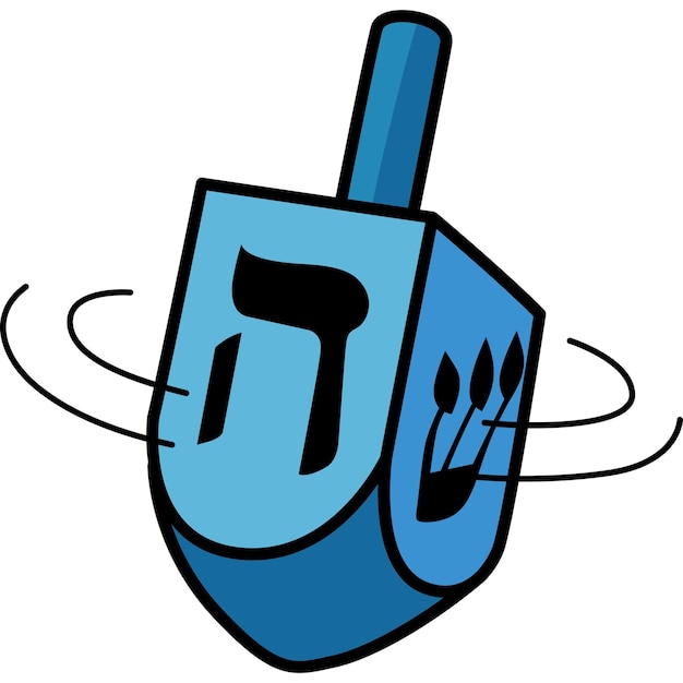 Hanukkah filatura dreidel cartone animato colorato clipart