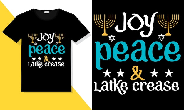 Hanukkah t shirt vector. Flat design hanukkah concept