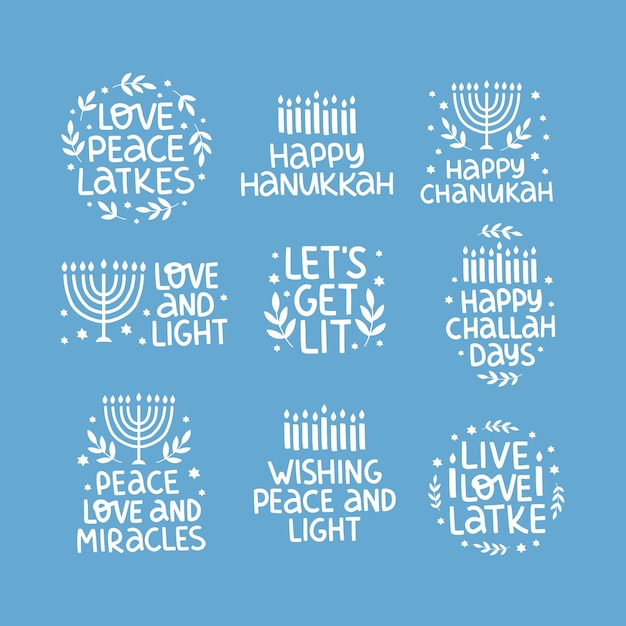 Tipografia di celebrazione di vettore di hanukkah.